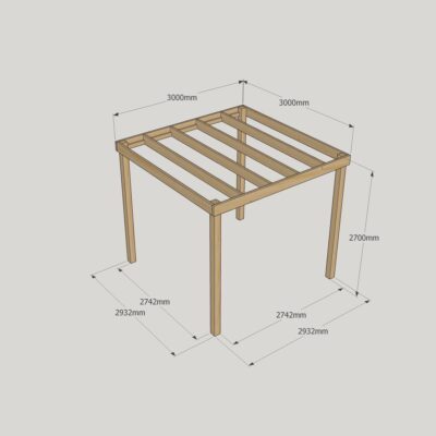 Box Pergola - 3000mm x 3000mm - 4 Post