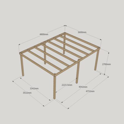 Box Pergola - 3600mm x 4800mm - 6 Post