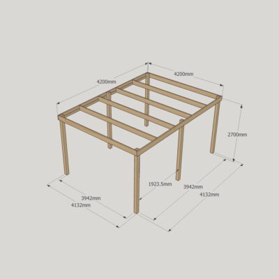 Box Pergola - 4200mm x 4200mm - 6 Post