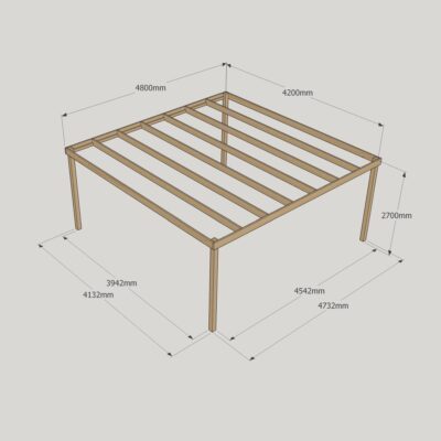 Box Pergola - 4200mm x 4800mm - 4 Post