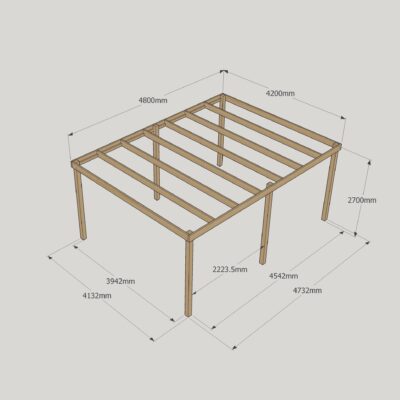 Box Pergola - 4200mm x 4800mm - 6 Post