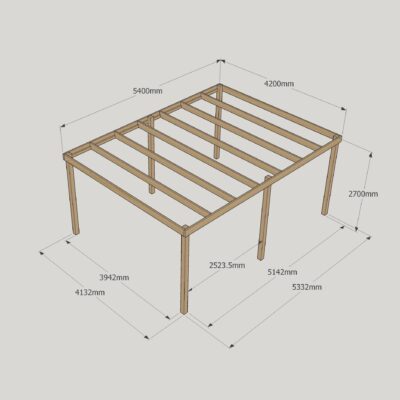 Box Pergola - 4200mm x 5400mm - 6 Post