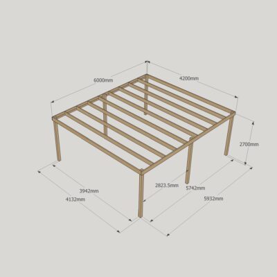 Box Pergola - 4200mm x 6000mm - 6 Post