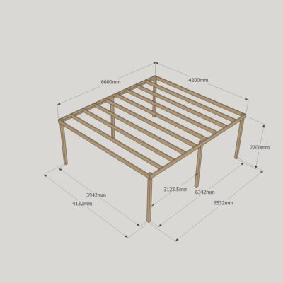 Box Pergola - 4200mm x 6600mm - 6 Post