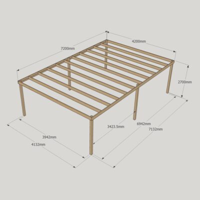 Box Pergola - 4200mm x 7200mm - 6 Post