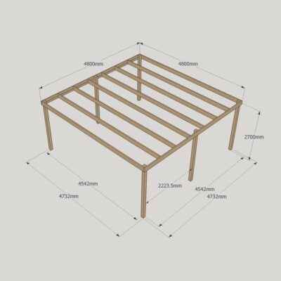 Box Pergola - 4800mm x 4800m - 6 Post