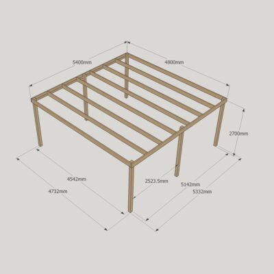 Box Pergola - 4800mm x 5400m - 6 Post