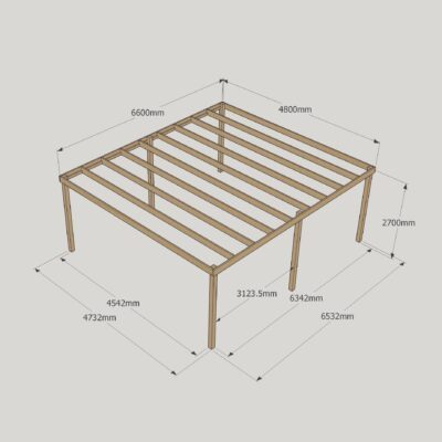 Box Pergola - 4800mm x 6600m - 6 Post