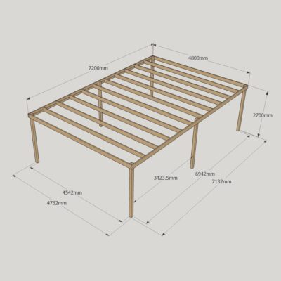 Box Pergola - 4800mm x 7200m - 6 Post