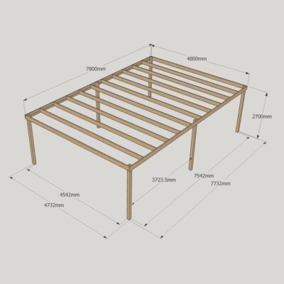 Box Pergola - 4800mm x 7800m - 6 Post