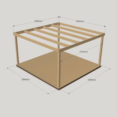 Box Pergola and Decking Kit - 3000mm x 3000mm