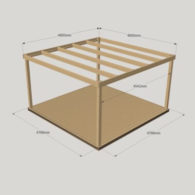 Box Pergola and Decking Kit - 4800mm x 4800mm