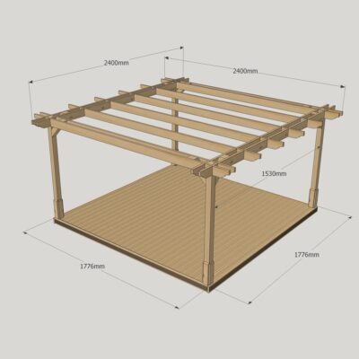 Double Premium Pergola with Decking Kit 2400mm x 2400mm