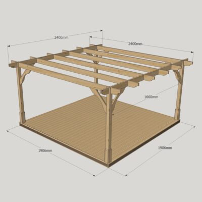 Premium Pergola with Decking Kit 2400mm x 2400mm