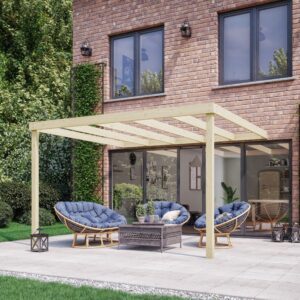 Wall Mounted Box Pergola - Light Green - Front Right