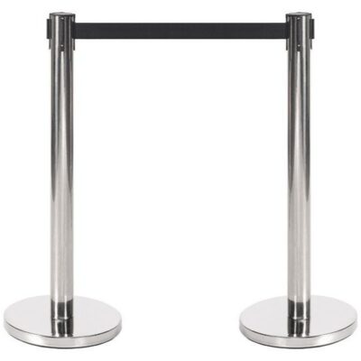 R1901 Black Retractable Barrier - Pack of 2