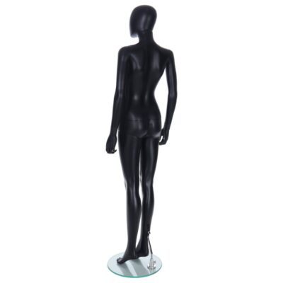 R305B Female Egg Head Mannequin - Black Finish - Back Left View