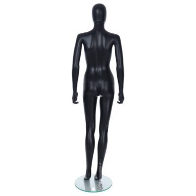 R305B Female Egg Head Mannequin - Black Finish - Back View