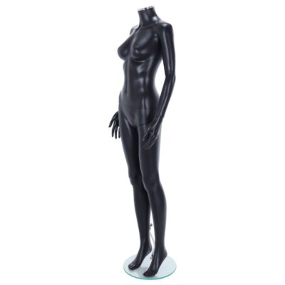 R318B Female Headless Mannequin - Black Finish - Front Left View