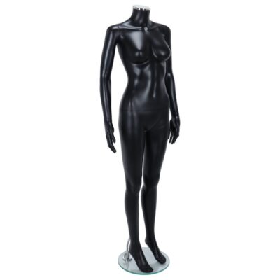 R318B Female Headless Mannequin - Black Finish - Front Right View