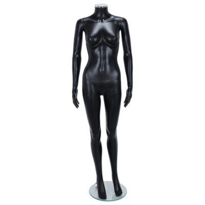 R318B Female Headless Mannequin - Black Finish - Front View