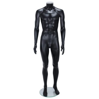 R333B Male Headless Mannequin - Black Finish - Front View