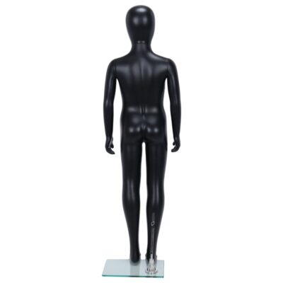 R336B Child Mannequin - 1300mm Tall - Egg Head - Black Finish - Back View