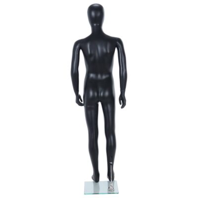 R339B Child Mannequin - 1600mm Tall - Egg Head - Black Finish - Back View