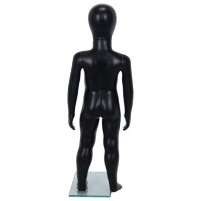 R342B Child Mannequin - 800mm Tall - Egg Head - Black Finish - Back View