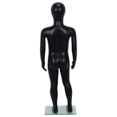 R343B Child Mannequin - 1000mm Tall - Egg Head - Black Finish - Back View