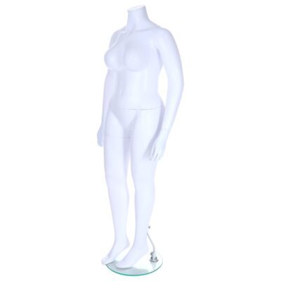 R344 Female Headless Mannequin - Life Size - White Finish - Front Left View