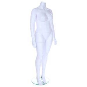 R344 Female Headless Mannequin - Life Size - White Finish - Front Right View