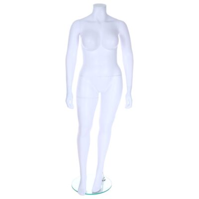 R344 Female Headless Mannequin - Life Size - White Finish - Front View