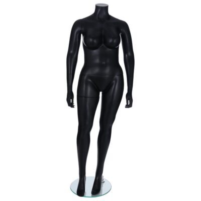 R344B Female Headless Mannequin - Life Size - Black Finish - Front View