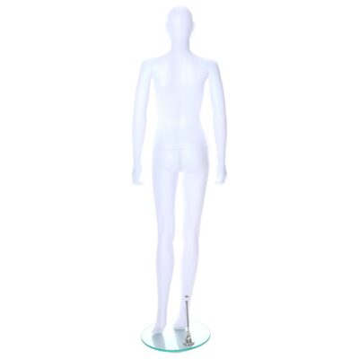 R347 Female Egg Head Mannequin with Ears - White Finish - Back View