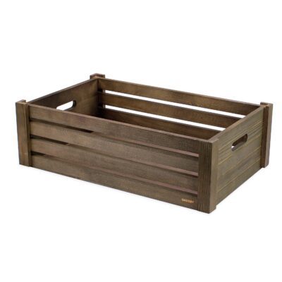 CT100 - 1/1 GN Olive Grey Wooden Crate