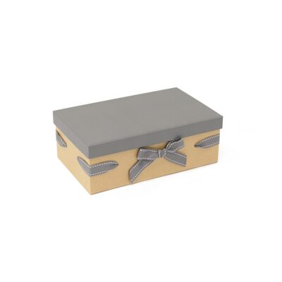 GP011 - Small Card Hamper Box - Manilla & Grey