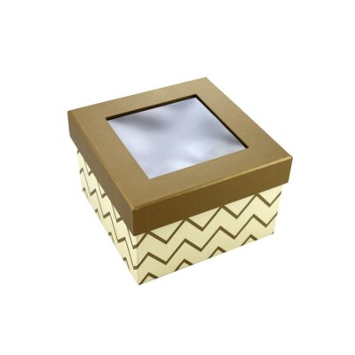 GP155 - Small Hamper Box with Window - Gold