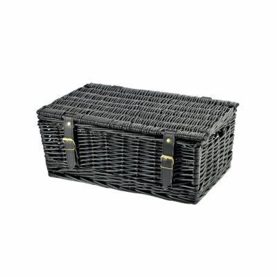 HA156 - 16 Inch Wicker Hamper Basket - Black