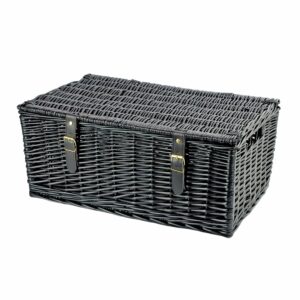 HA158 - 20 Inch Wicker Hamper Basket - Black