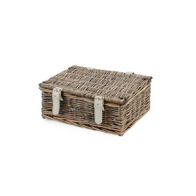 HA113 - 10 Inch Wicker Hamper Basket - Bronzed