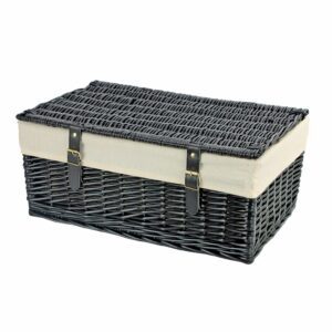 KT158N - 20 Inch Black Wicker Hamper Basket & Liner