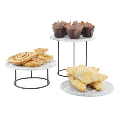 KT600 - Round Metal Display Riser Set - Marble Boards