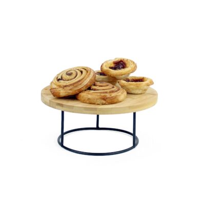 KT611 - Round Metal Display Riser - Bamboo Board