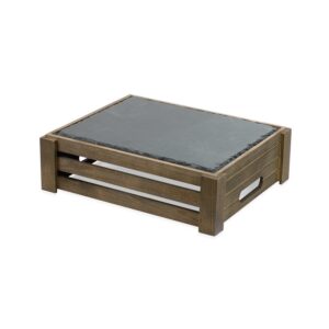 KT710 - 1/2 GN Olive Grey Shallow Riser with Slate Board