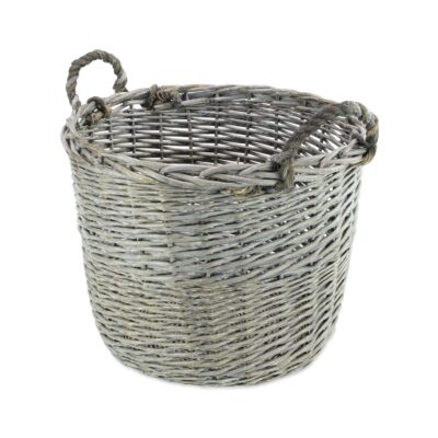 LG055 - Large Grey Wicker Log Basket