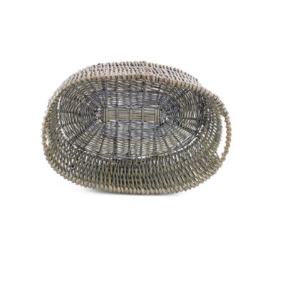 LG056 - Large Grey Oval Storage Basket - Top View