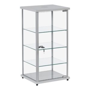 R2504S Tall Counter Top Showcase - Silver - Front Right View