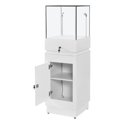 R2611W R2612W R2613W R2614W - Display Plinth Showcase - Rear Left View - Open Cupboard