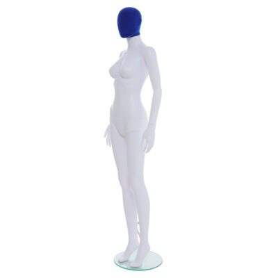 R355BP - Ladies Mannequin with Blue Pile Head - Front Left View